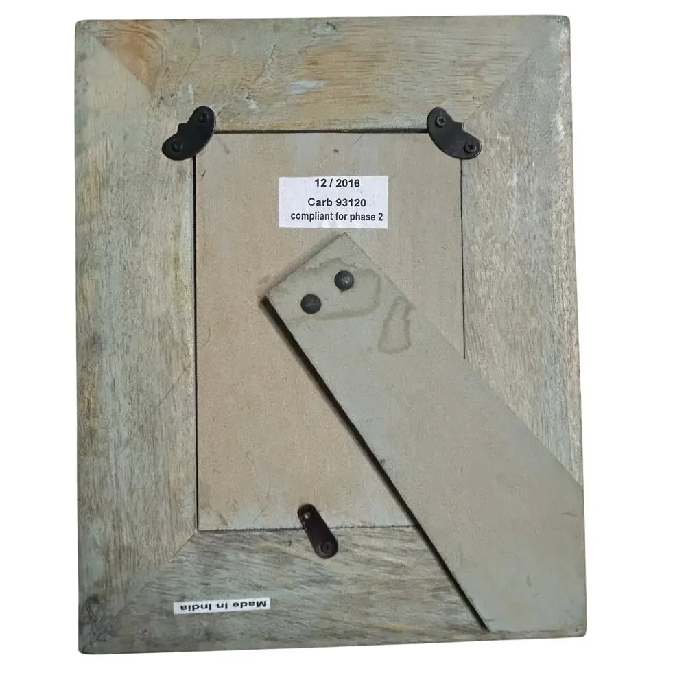 Picture Frame for 4x6 Made in India Dragon Scale Carved Geometric Pattern